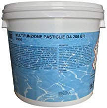 Cloro pastiglie kg 5 cloro pastiglie pasticche tricloro 90% 200 gr pulizia acqua piscina