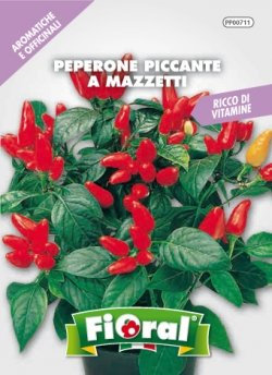 Sementi di piante aromatiche e officinali in bustina ad uso amatoriale (PEPERONE PICCANTE A MAZZETTI)