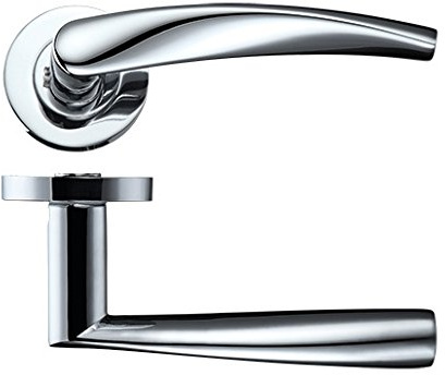 Zoo Hardware ZPZ210 Door Handle - Vesta Lever - Polished Chrome Finish - Screw On Rose