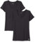 Amazon Essentials Women's Tech Stretch Short-Sleeve V-Neck T-Shirt - Discontinued Colours, Pack of 2, Black, XL