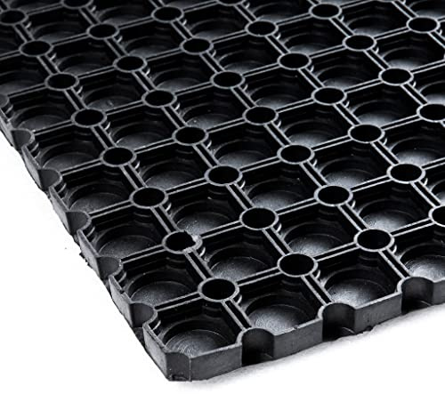 Vivol Geschlossene Gummi Ringmatte - wasserdichte Löcher - Fußmatte für außen im Garten oder an der Hintertür … (40x60 cm)