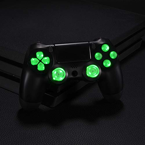 eXtremeRate Luminoso Joysticks Botones de acción dirección para ps4 Botón de reemplazo 7 Colores 9 Modos Control táctil para ps4 Original/Slim/Pro