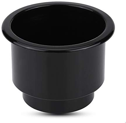 Keenso Marine Getränkehalter, Universal Boot Plastikb Becherhalter Zweistufiges Design Becherhalter mit Einsatz Ablaufloch für Boot Marine Yacht Spieltisch Sofa RV (schwarz)