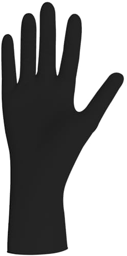 Guanti Monouso in Nitrile Neri - 100 Guanti - Disponibili Misure S, M, L e XL - Guanto Usa e Getta Senza Lattice - Per Tatuatori, Laboratori, Aziende - Anallergici