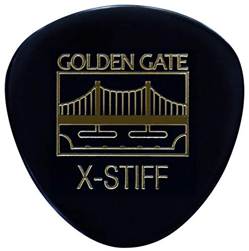 Golden Gate MP-123 Deluxe Flat Pick - Rounded Triangle - Black - X-Stiff
