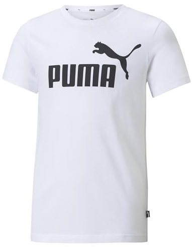 PUMA Garçon Ess Logo Tee B T Shirt, Blanc, 10 ans EU