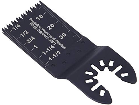 Fafeicy Hoja de sierra oscilante de 10 piezas, corte de acero al carbono hojas de sierra de liberación rápida multiherramienta, 35mm Ancho de los dientes, para madera, cobre (Dientes gruesos)