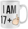 Purple Print House I Am 17 + 1 18th Bday Middle Finger Mug - Funny Birthday Rude 18 Year Old Gifts For Him - Joke Present Idea, White, One Size