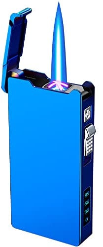 Dual Arc Electric Jet Flame Torch 2 in 1 Windproof Plasma USB Rechargeable Lighter, Good for Cigarette, Cigar, Candle