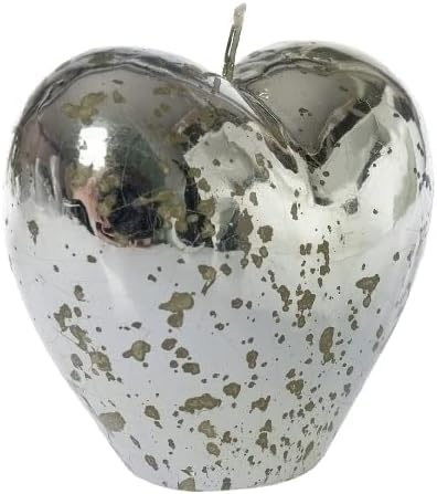 My Flair Herzkerze Silber Groß | außergewöhnliche Kerze in Herzform, mehrfarbig, exklusives Wohn-Accessoire, Design-Dekoration, handgefertigt, Unikat, Geschenkidee