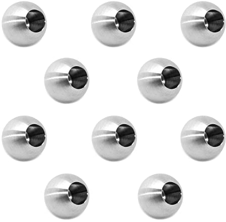 PRIOstahl Vollkugel Zierkugel Kugeln Stabkugel Abschlusskugel Edelstahlkugel - 10 x Kugel Ø 25 mm mit Sackloch 12 mm für Geländer Rundstab Füllstab Balkon Treppe Pfosten aus Edelstahl V2A