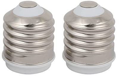 YOKIVE 2 Pcs E40 to E27 Light Socket Adapter Converter, Bulb Base Extension Holder Extend Change Direction, Great for Home Office (Silver Tone, 2-Inch)