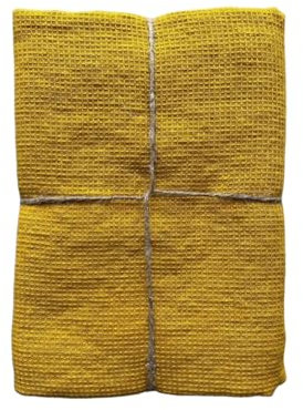 JOWOLLINA Feines Waffelpique Badetuch Saunatuch Leinen Stonewashed (Amarillo, 70x140 cm)