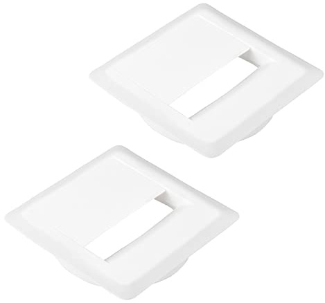 CAVO 2er Set Kabeldurchlass 93 x 93 mm Höhe 18,3 mm Ø 80 mm weiß | Kabeldurchführung, ideal für Kabel mit großen Steckern
