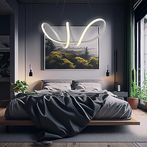 Arcadia Lampadario a Sospensione 3400LM 56W 60cm - Modello Apollo (Bianco)