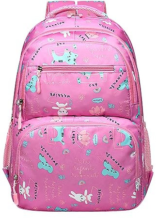 Schulrucksack Mädchen Rucksack Schule Schultasche Teenager Mädchen Damen Cute Primary School Bag Backpack Uni Rucksack Freizeitrucksack Teen Mädchen Groß Schulrucksack Oberstufe Mädc Schoolbag Rosa