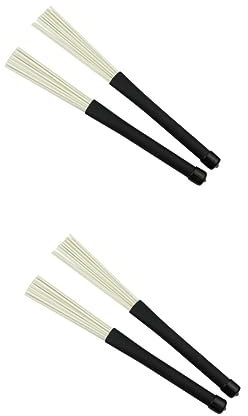 VICASKY 4stücke Einziehbare Jazz Drum Bürsten Mit Gummigriff Kunststoff Schlagzeug Zubehör Für Anfänger Und Profis Für Verschiedene Musikstile