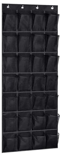 NyxSeat 1 bolsa de almacenamiento para colgar detrás de la puerta, 28 bolsillos de malla grandes y 4 ganchos de metal. zapateros, armarios de zapatos colgantes, bolsas de almacenamiento de pared,