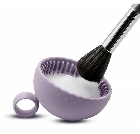 TUCANA Silicone Makeup Brush Cleaner, Brush Scrubber Bowl, Portable Washing Tool Cosmetic Brush Cleaner (Gray), Grey