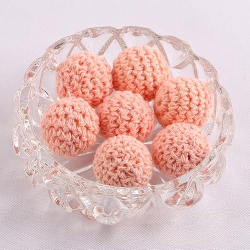 CEMELI 10PCS 16 Millimetri di Legno Increspato Perline di Lana Feltro Pom Pom Palline di Feltro di Lana Perline per La Lavorazione della Forcella Fare Panno di Velluto Coperto Perline caffè