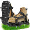 DEWINNER Chaussures Aérateurs de Pelouse Double Couche, Chaussures pour Gazon,Chaussures Fermées pour Pelouse avec 13 Clous en Acier, Taille Réglable (6-11), pour aérer Votre Pelouse ou Votre Cour