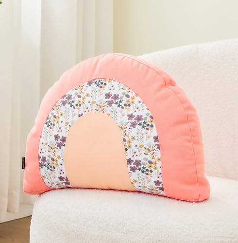 ALAVYA HOME® Dekokissen Kinderkissen Regenbogen für Hausbett Kinderbetten - D40 cm I Kuschelkissen Kinder Flauschig mit Füllung, Zierkissen für Babyzimmer Kinderzimmer Deko - 40 x 30 cm