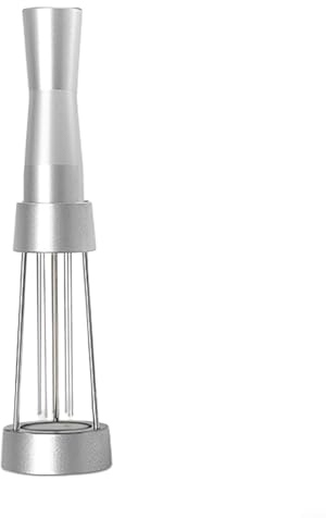 Zoegneer Dispersor de agujas de polvo de pino de acero inoxidable para café espresso molido para bares y cafeterías (plata con base)