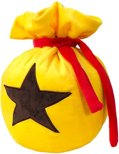 COSPLAY STUDIO Reisefreundliche Tierglocken-Tasche mit Kordelzug, Plüsch, Reise-Make-up, Kosmetik-Aufbewahrungstasche, Organizer mit gesticktem Sternaufnäher, zwei Größen, Gelb, Rot und Schwarz,