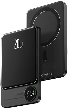 PULSE® Magnetische Externe Batterie 5 000 mAh - Schnelles Aufladen für iPhone und Samsung - Kompatibel mit MagSafe und Induktion - LED-Anzeige - Kompaktes und Leichtes Design