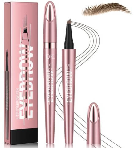 3D Magic Eyebrow Pencil - Microblading Brow Pen with 4 Micro-Fork Tip - Waterproof and Smudgeproof, Creates Natural Looking Defined Eyebrows