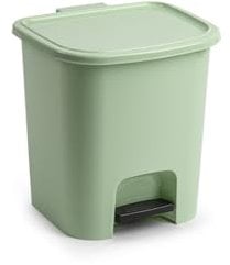 Muddy Hands 7.5 Litre Plastic Foot Pedal Bin Small Bedroom Bathroom Rubbish Recycling Waste Dustbin (Pastel Green)