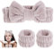 3 Stück Makeup Haarband, Spa Gesicht Stirnband Handgelenk Waschbänder Set für Damen Dusche Spa Yoga