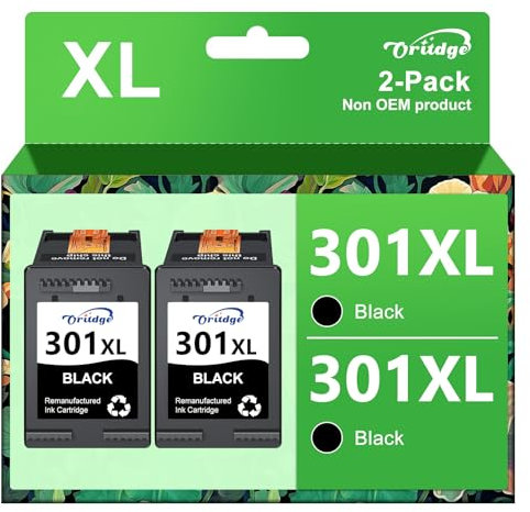 301XL 301 XL Druckerpatrone Ersatz für HP 301XL Tintenpatronen für HP Envy 4500 4502 5530 5532 DeskJet 1000 1010 1050 1510 2050 2510 2540 OfficeJet 2620 2622 4630 (2 Schwarz)