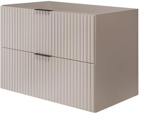 RODAN - Unterschränke fürs Bad 80 cm Kaschmir - Waschbeckenunterschrank - Unterschrank Waschbecken mit Zwei leise schließenden Schubladen - Waschtisch Unterschrank
