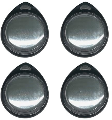 QCOQ Air Traceur Tags 4 Pièce, Noir | Localisateur Bluetooth d'Objets Compatible avec l'application Localiser d'Apple (Uniquement iOS), Air Localisateurs Tags pour Valises/Portefeuilles/Clés/Sacs