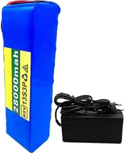 Batteria Ebike 48V 28Ah 13S3P, Batteria Agli Ioni Di Litio Per Monopattino Elettrico Per Monopattino Elettrico Per Bicicletta Elettrica,Con Caricabatteria XT60