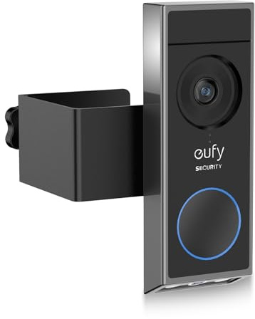 Anti-Theft Video Doorbell Mount Compatible with Eufy E340 - No Drilling Installation, Motion Sensor Unblocked, Adjustable Eufy Doorbell E340 Mount for Houses, Apartments, Rentals (Black)