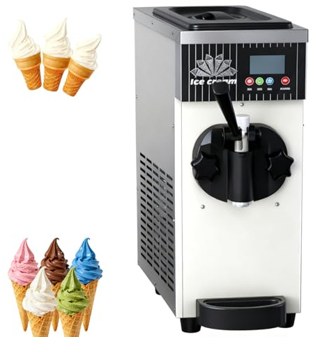 guoyjmm Sorbetière Domestique, 450 W, Sorbetière Commerciale Mono-Arôme, Débit de 4 à 5 Kg/h, Réservoir Réfrigéré de 2.5 L, Cuve de Congélation de 1 L, Écran LCD, Nettoyage Automatique White