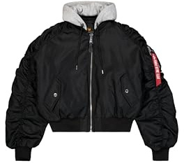 ALPHA INDUSTRIES Damen Short Hooded Light Bomberjacke (1er Pack)