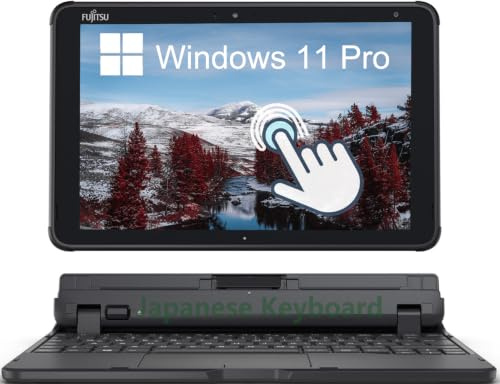 Fujitsu Stylistic Q5010 2 in 1 Touchscreen Laptop, 10,1 Zoll FHD Tablet, Intel Celeron N4020, 4 GB RAM, 64 GB eMMC, japanische Tastatur (QWERTY), Windows 11 Pro (Generalüberholt)
