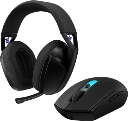 Logitech G G305 X Superlight + G321 Lightspeed Combo - Noir | Souris Gaming sans Fil, PC Rechargeable légère de 61 g, Casque Gaming Bluetooth sans Fil, Confort et Ajustement dynamiques