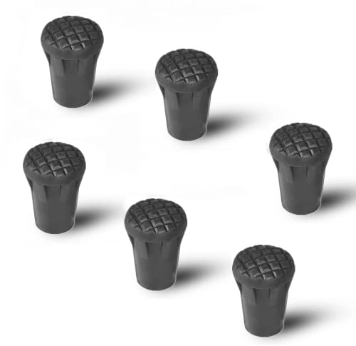 6 Stück Outdoor Wanderstock Kappe 4 cm Schwarz Gummi Spitze für Wanderstöcke Schutzkappe für Trekkingstöcke Camping Berge Endspitze Fußkappe