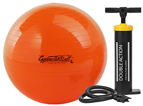 Sport-Tec PEZZI Gymnastikball Set, ø 53 cm, orange, inkl. Power Pump, Sitzball