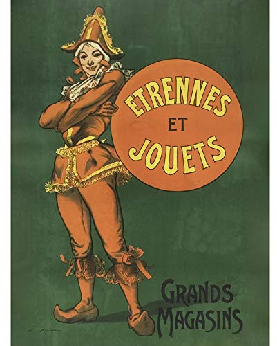 Bouisset Cordeliers Department Store Clown-Werbung Premium Wandbild Leinwand Druck 45,7 x 61 cm