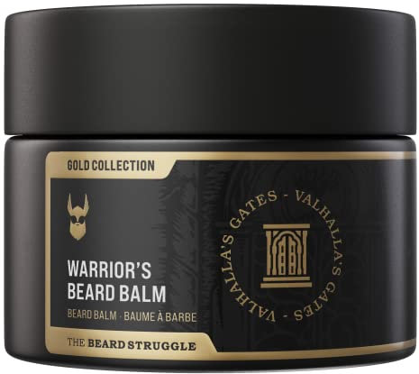The Beard Struggle Warrior's Beard Balm Gold Collection, Valhalla's Gates – nicht fettende Formel mit geringem Halt, luxuriöser Kölnischduft, natürliche und pflanzliche Inhaltsstoffe, 50 g