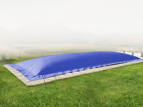 ANKO PLANEN Aufblasbare Poolplane rechteckig - Winter Abdeckung für den Pool - hochwertig & robust AirDeluxe (Poolinnenmaß: 8m x 4m, Blau)