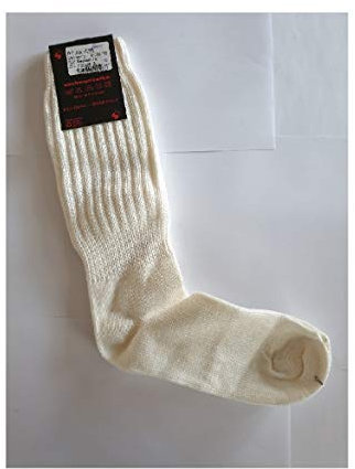 narrenkiste G4295-35-38 Creme-weiß Damen Stulpen mit Fuß Strick Strümpfe Gr.35-38
