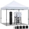 Yaheetech Carpa Plegable 3 X 3 Altura Ajustable de 323-341 cm con 4 Bolsas Toldo Impermeable para Jardín Camping Gazebo Plaza Festival Exterior Blanco