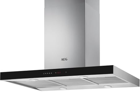 AEG DIE5961HG Campana extractora de isla, 90 cm, 3 niveles de portencia + intensiva, Función Brisa, Potencia máxima 700 m3/h, 54 dB(A), Luces LED, Sincronización automática con placa, Inox,Clase A