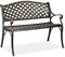 Relaxdays Gartenbank, Garten & Balkon, 2-Sitzer, antikes Design, Aluminium Sitzbank, HBT: 82x102x60 cm, schwarz-bronze